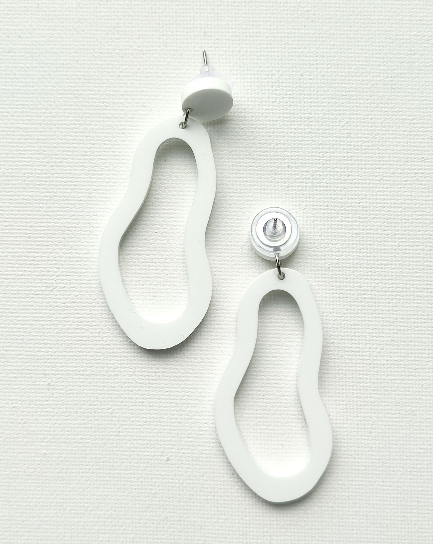 White TEAR earrings