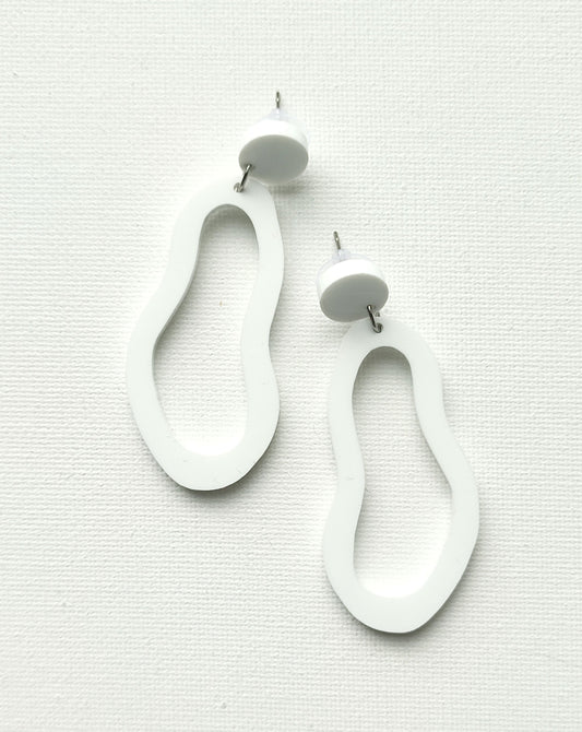 White TEAR earrings