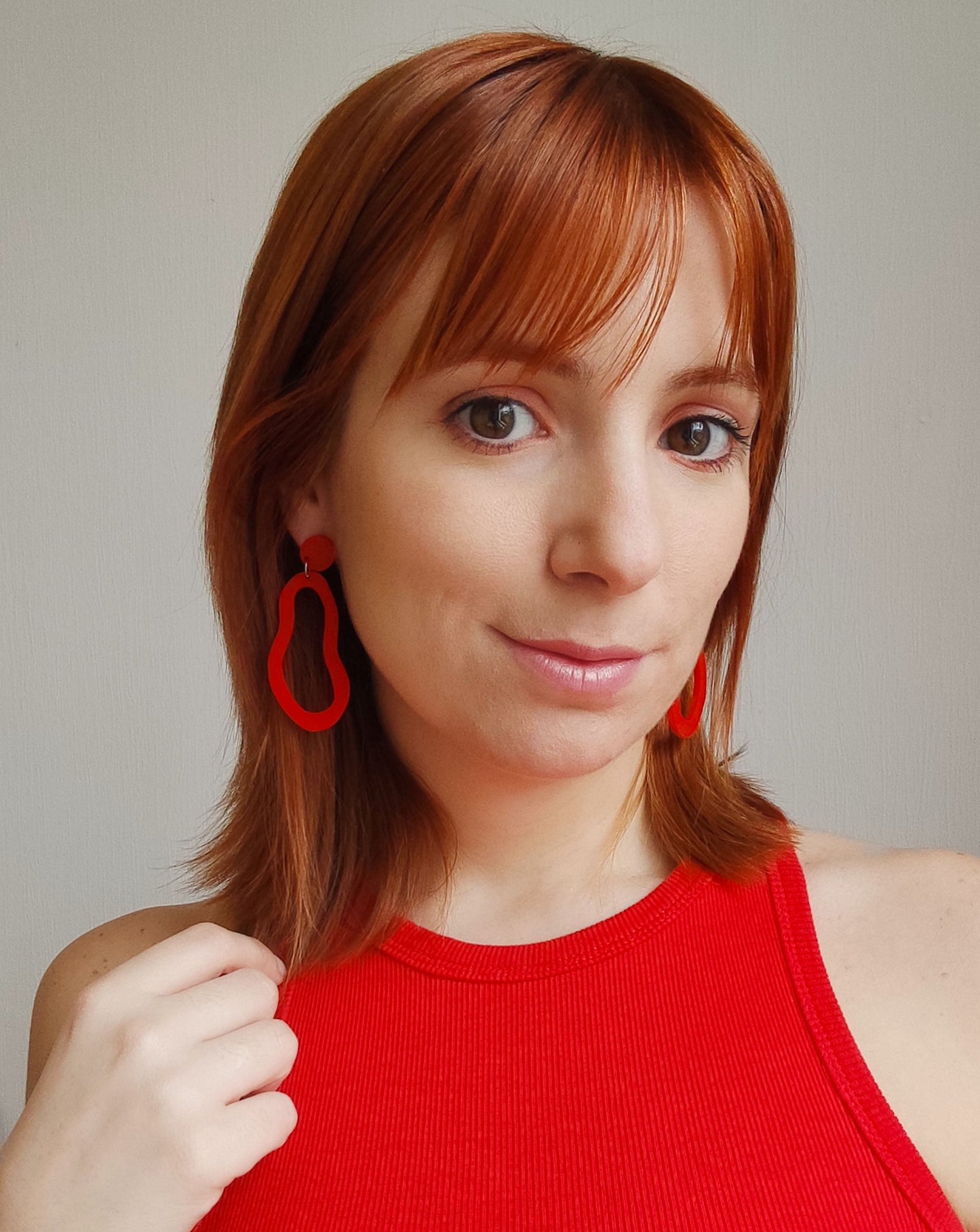 Red TEAR earrings