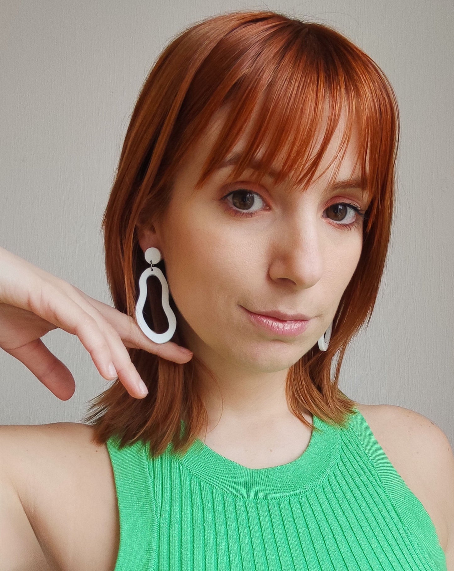 White TEAR earrings